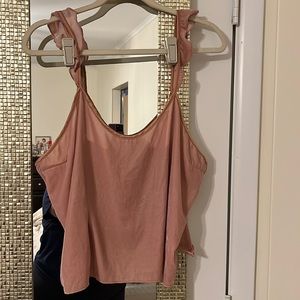 Victoria's Secret Light Pink Velvet Ruffle Strap Tank Top XL